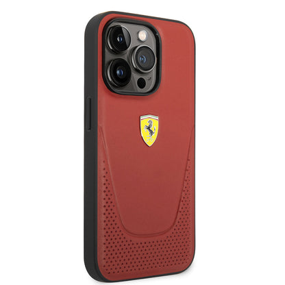 iPhone 14 Pro Max Kılıf Ferrari Deri Delikli Dizayn Kılıf