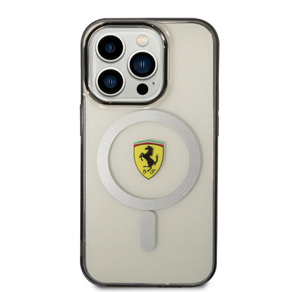 iPhone 14 Pro Max Kılıf Ferrari M-safe Şarj Özellikli Transparan Dizayn Kılıf