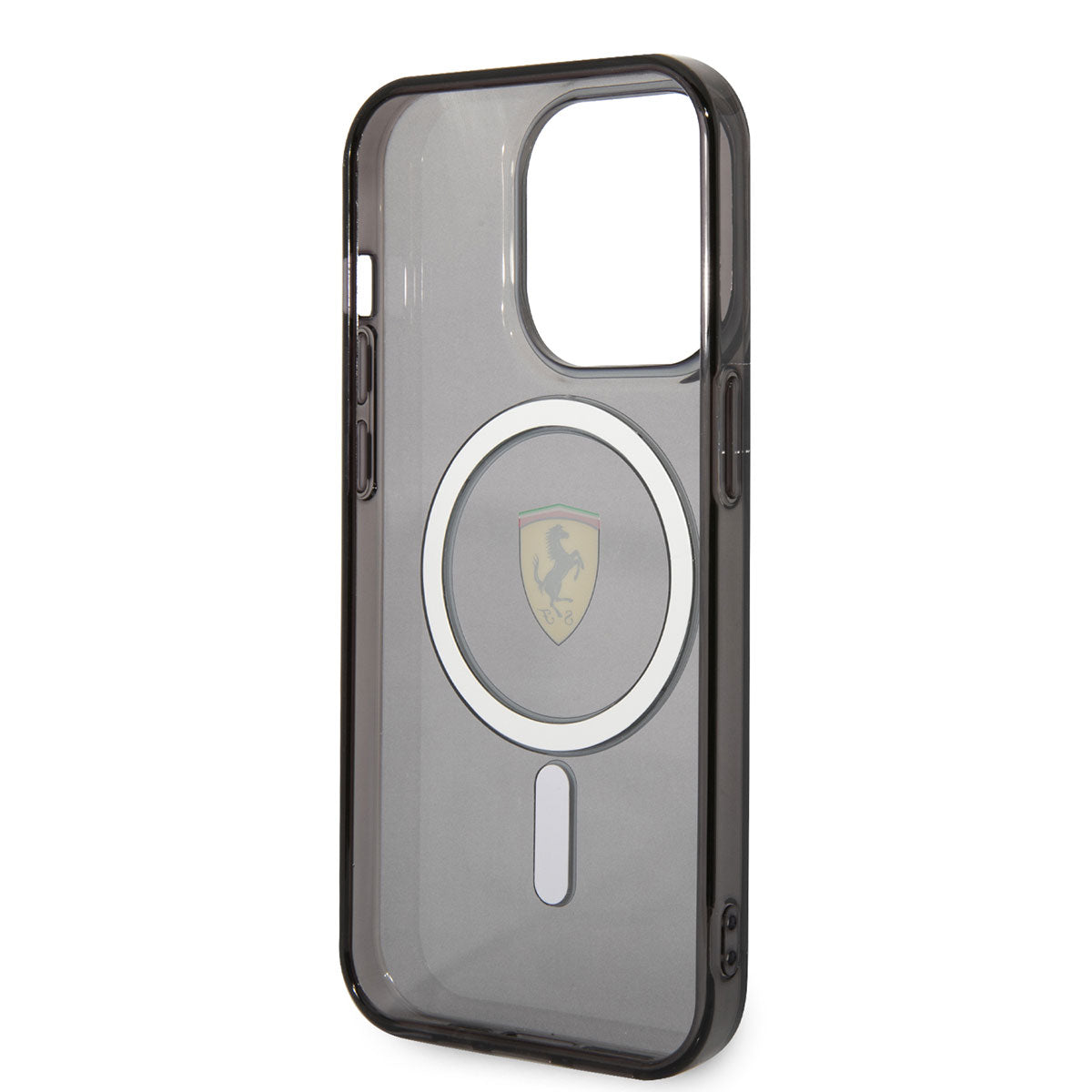 iPhone 14 Pro Max Kılıf Ferrari M-safe Şarj Özellikli Yarı Transparan Dizayn Kılıf