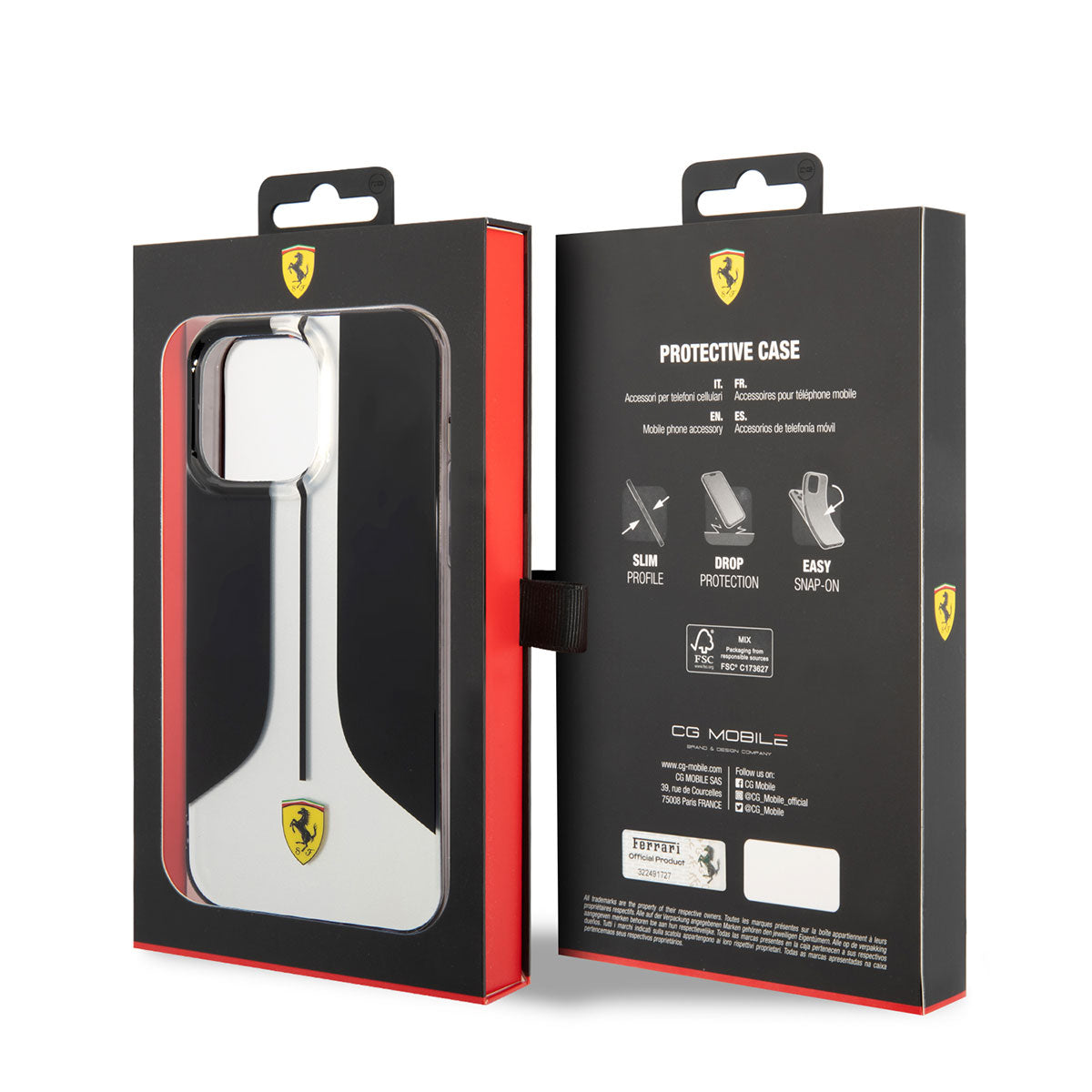 iPhone 14 Pro Max Kılıf Ferrari orijinal Lisanslı 296 Çizgili Dizayn Kılıf