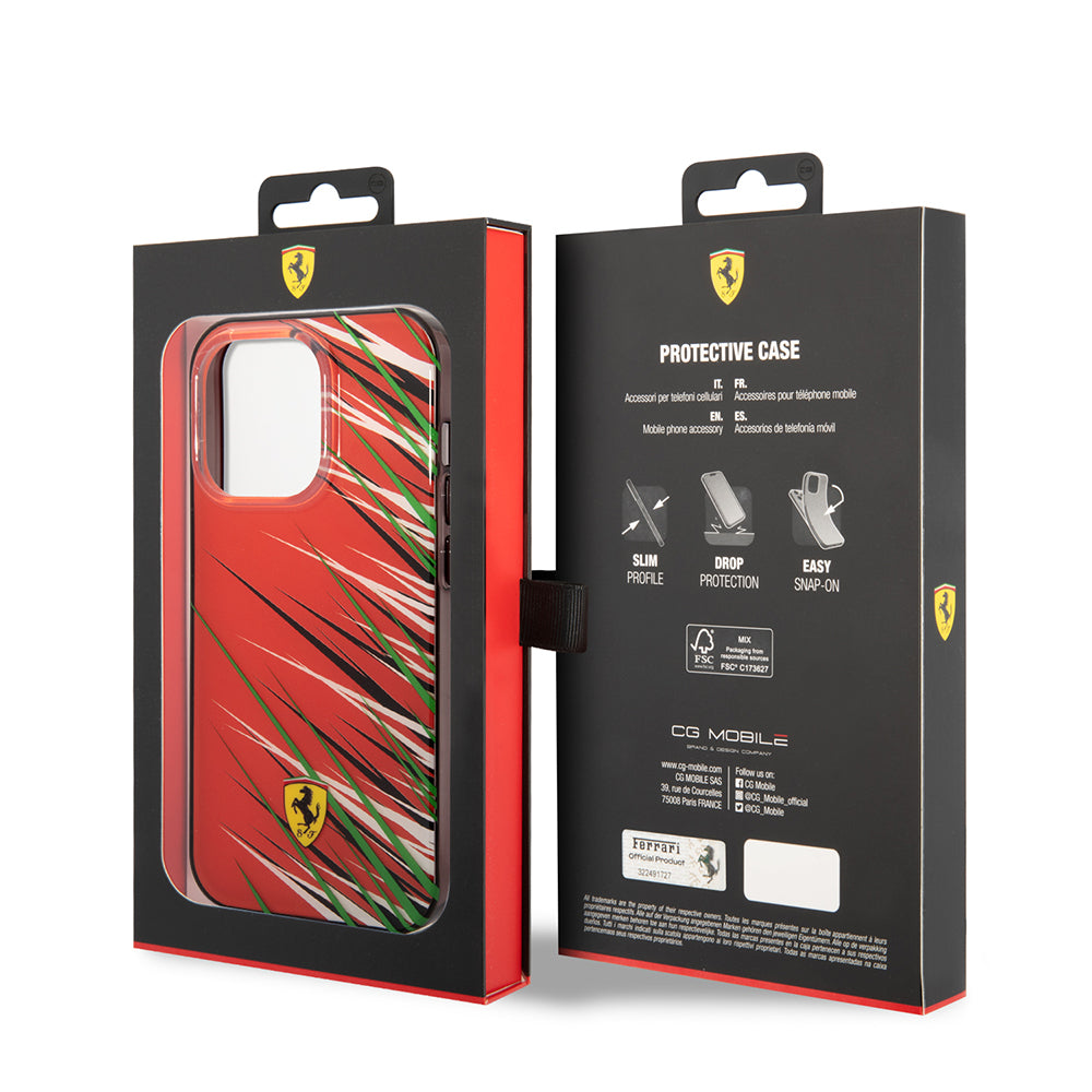 iPhone 14 Pro Max Kılıf Ferrari orijinal Lisanslı Baskı Logolu Çimen Desenli Kılıf