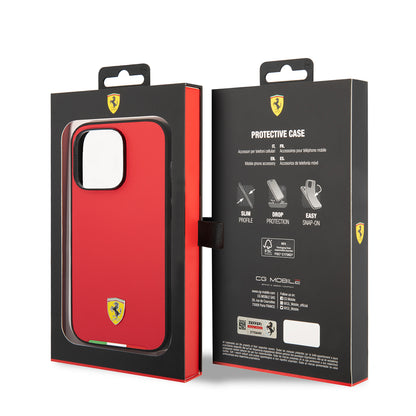 iPhone 14 Pro Max Kılıf Ferrari orijinal Lisanslı PU Deri İtalyan Bayrak Dizayn Kılıf