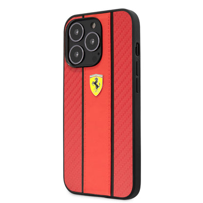 iPhone 14 Pro Max Kılıf Ferrari PU Deri Ve Karbon Dizayn Kılıf