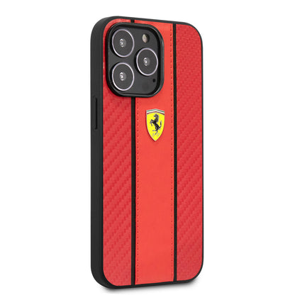iPhone 14 Pro Max Kılıf Ferrari PU Deri Ve Karbon Dizayn Kılıf