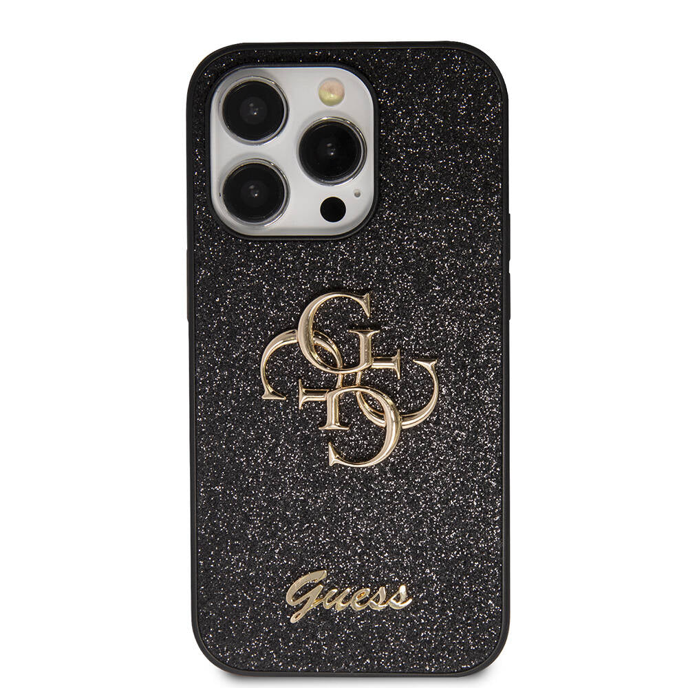 iPhone 14 Pro Max Kılıf Guess Orijinal Lisanslı 4G Büyük Metal Logolu Glitter Kılıf
