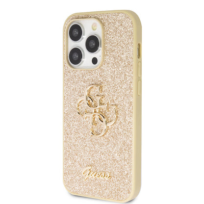 iPhone 14 Pro Max Kılıf Guess Orijinal Lisanslı 4G Büyük Metal Logolu Glitter Kılıf