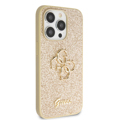 iPhone 14 Pro Max Kılıf Guess Orijinal Lisanslı 4G Büyük Metal Logolu Glitter Kılıf