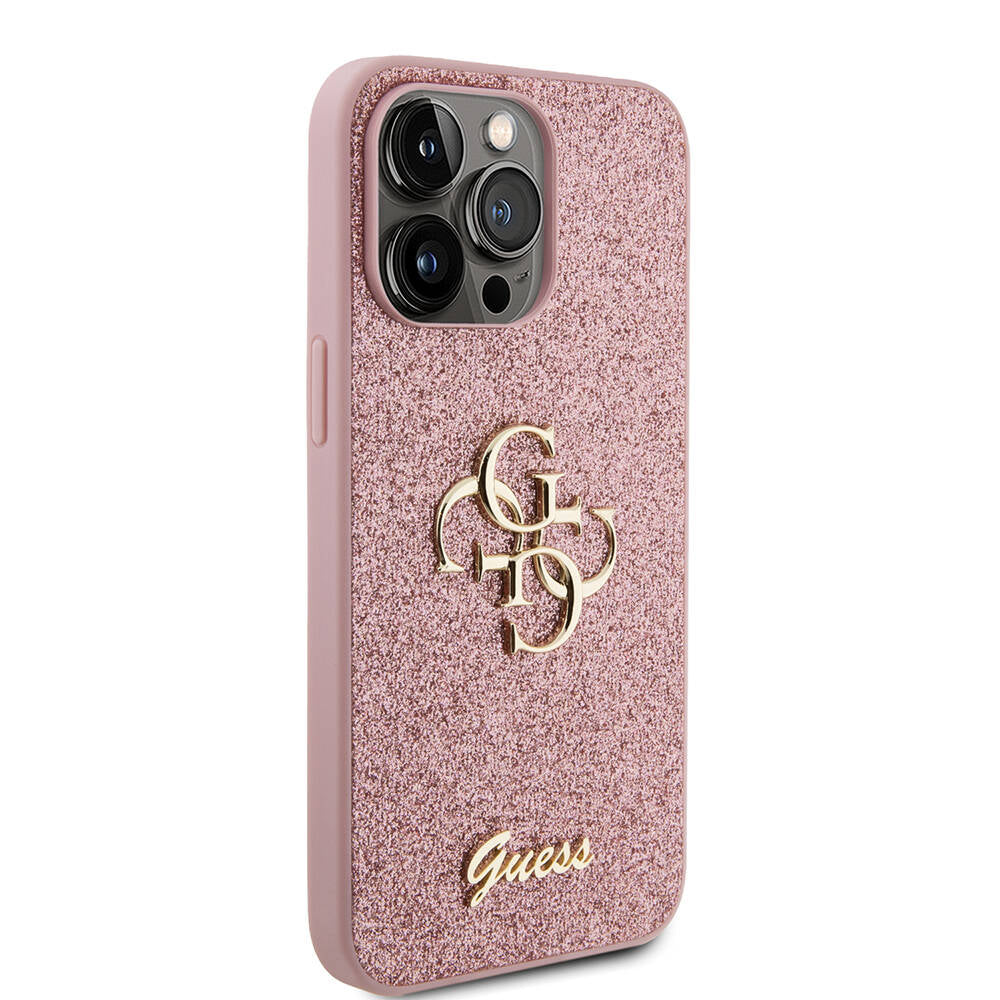 iPhone 14 Pro Max Kılıf Guess Orijinal Lisanslı 4G Büyük Metal Logolu Glitter Kılıf
