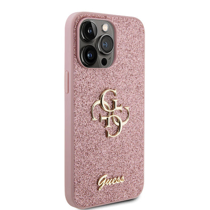 iPhone 14 Pro Max Kılıf Guess Orijinal Lisanslı 4G Büyük Metal Logolu Glitter Kılıf