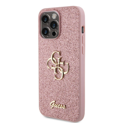 iPhone 14 Pro Max Kılıf Guess Orijinal Lisanslı 4G Büyük Metal Logolu Glitter Kılıf
