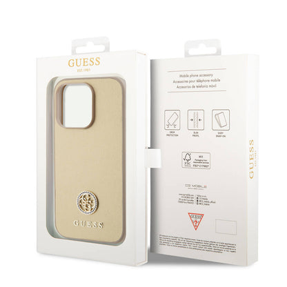 iPhone 14 Pro Max Kılıf Guess Orijinal Lisanslı Deri 4G Metal Logo Strass Kılıf