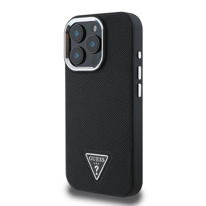 iPhone 14 Pro Max Kılıf Guess Orijinal Lisanslı M-safe Şarj Özellikli Grained Triangle Kılıf