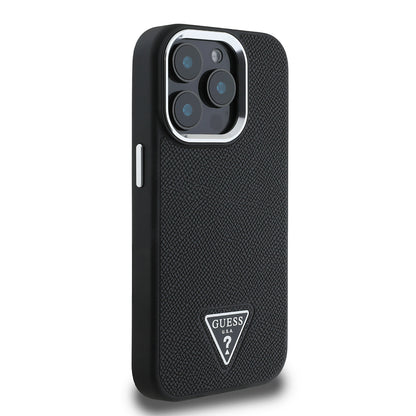 iPhone 14 Pro Max Kılıf Guess Orijinal Lisanslı M-safe Şarj Özellikli Grained Triangle Kılıf