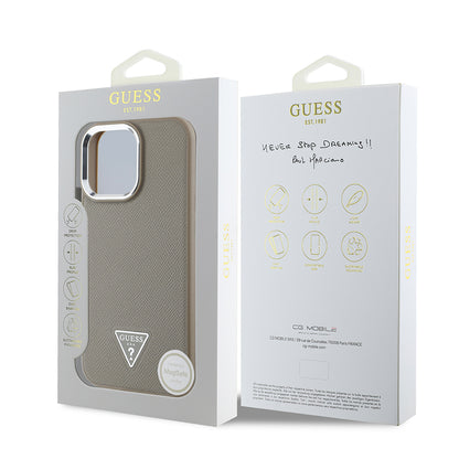 iPhone 14 Pro Max Kılıf Guess Orijinal Lisanslı M-safe Şarj Özellikli Grained Triangle Kılıf