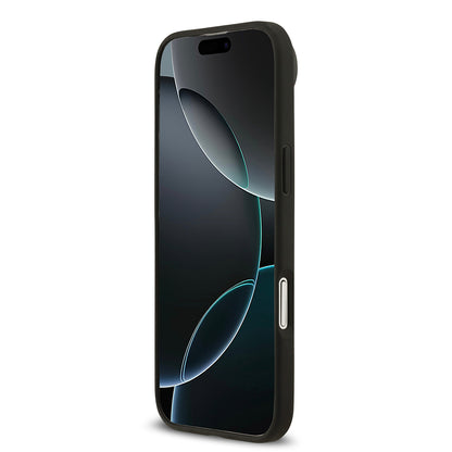 iPhone 17 Air Kılıf Guess Orijinal Lisanslı M-safe Şarj Özellikli Taneli Çiçek Tasarımlı Metal Yazı Logolu Kılıf