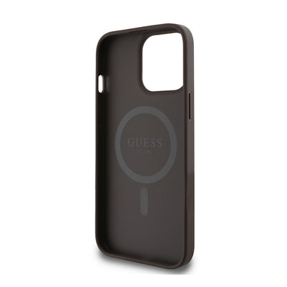 iPhone 14 Pro Max Kılıf Guess Orijinal Lisanslı M-safe Şarj Özellikli 4G Desen Yazı Logolu Kılıf