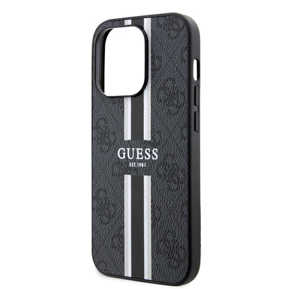 iPhone 14 Pro Max Kılıf Guess Orijinal Lisanslı M-safe Şarj Özellikli 4G Şerit Tasarımlı Printed Kılıf