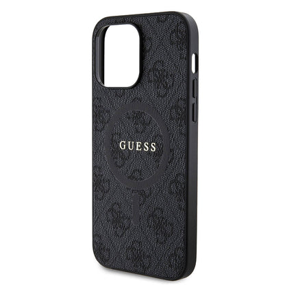 iPhone 14 Pro Max Kılıf Guess Orijinal Lisanslı M-safe Şarj Özellikli PU Halkalı 4G Desenli Yazı Logolu Kılıf
