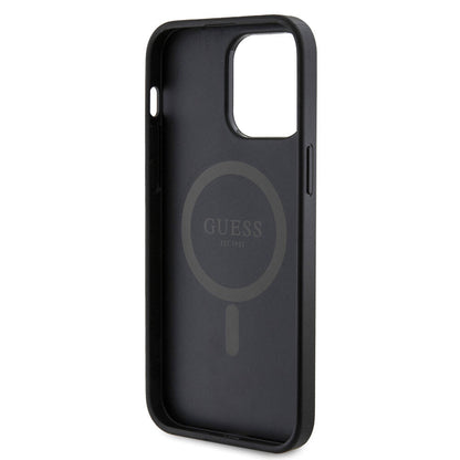iPhone 14 Pro Max Kılıf Guess Orijinal Lisanslı M-safe Şarj Özellikli PU Halkalı 4G Desenli Yazı Logolu Kılıf
