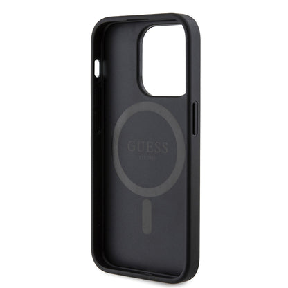 iPhone 14 Pro Max Kılıf Guess Orijinal Lisanslı M-safe Şarj Özellikli PU Üçgen Logo 4G Desenli Kılıf
