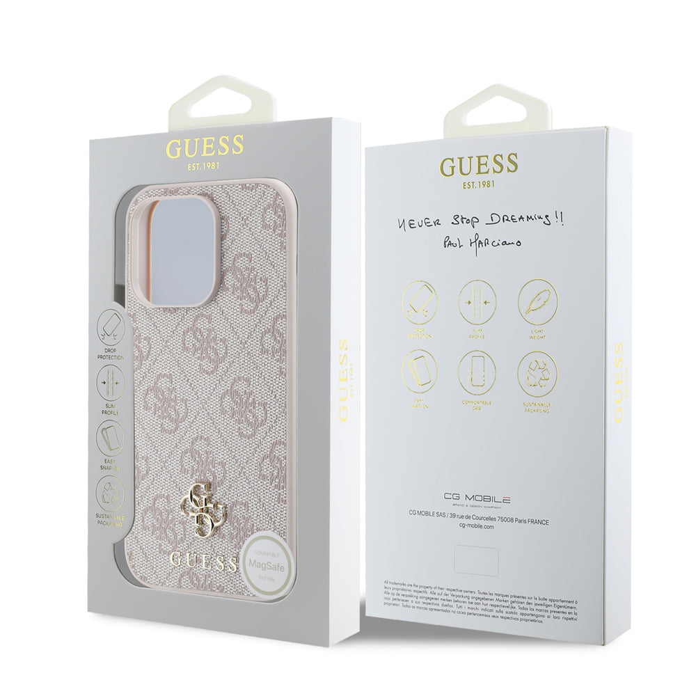 iPhone 14 Pro Max Kılıf Guess Orijinal Lisanslı M-safe Şarj Özellikli Small 4G Classic Kılıf