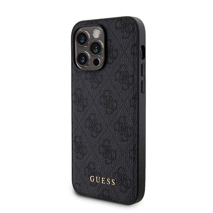 iPhone 14 Pro Max Kılıf Guess Orijinal Lisanslı M-safe Şarj Özellikli Yazı Logolu 4G Desenli Kılıf + Powerbank 5000mAh 2in1 Set