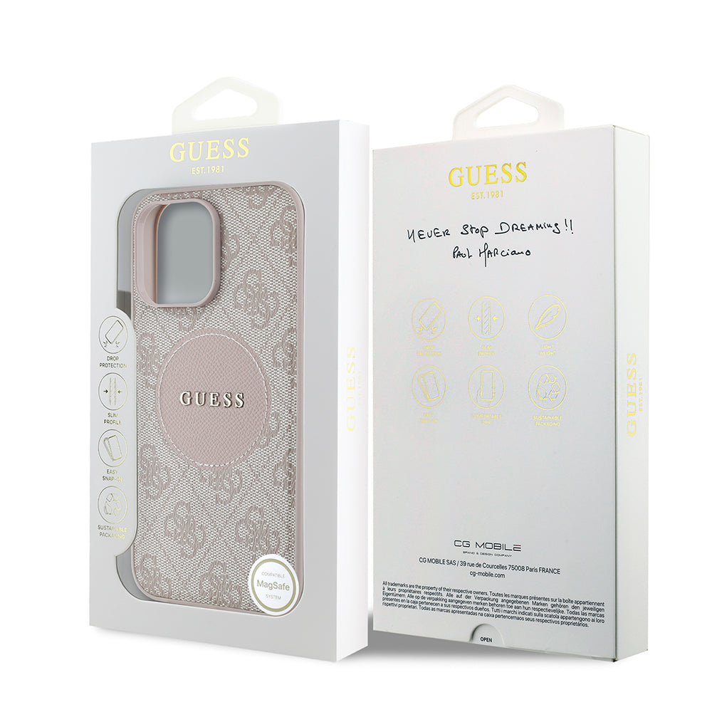 iPhone 14 Pro Max Kılıf Guess Orijinal Lisanslı M-safe Şarj Özellikli Yazı Logolu Circle Classic Kılıf