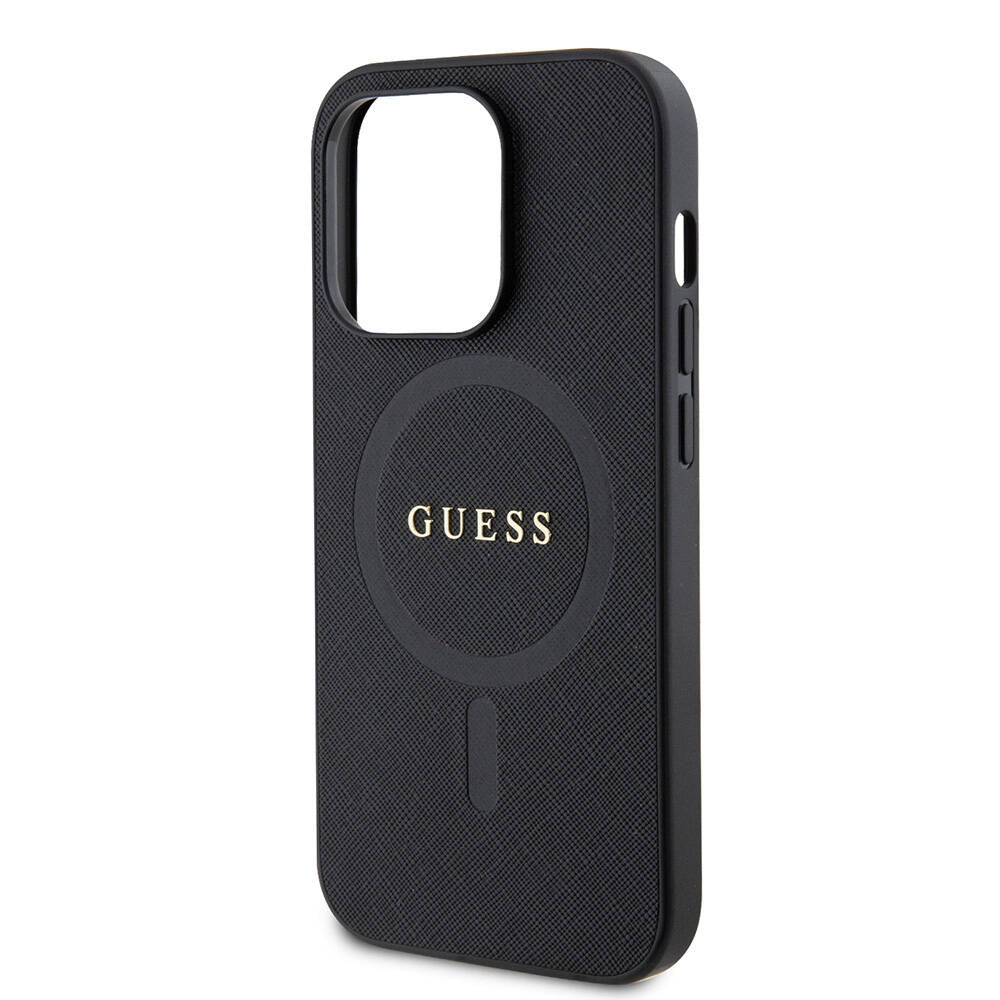 iPhone 14 Pro Max Kılıf Guess Orijinal Lisanslı M-safe Şarj Özellikli Yazı Logolu Saffiano Kılıf