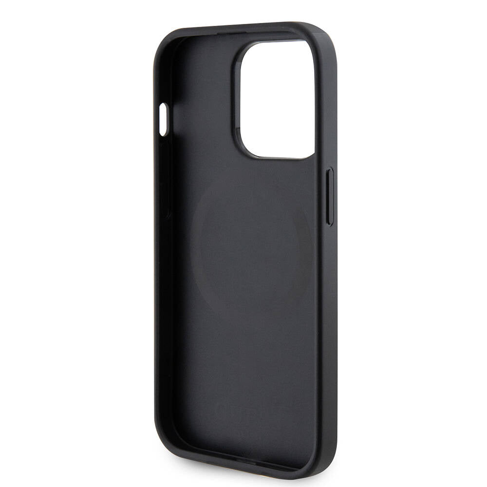 iPhone 14 Pro Max Kılıf Guess Orijinal Lisanslı M-safe Şarj Özellikli Yazı Logolu Saffiano Kılıf