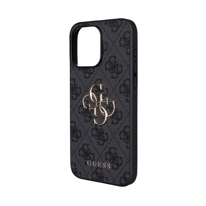 iPhone 14 Pro Max Kılıf Guess Orijinal Lisanslı PU Deri 4G Büyük Metal Logolu Çapraz Vücut Askılı Kılıf