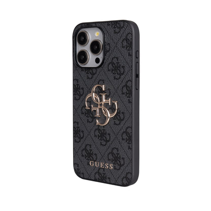 iPhone 14 Pro Max Kılıf Guess Orijinal Lisanslı PU Deri 4G Büyük Metal Logolu Çapraz Vücut Askılı Kılıf