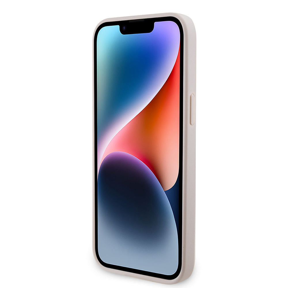 iPhone 14 Pro Max Kılıf Guess Orijinal Lisanslı PU Deri Taşlı Metal Üçgen Logolu Çapraz Vücut Askılı 4G Desenli Kılıf