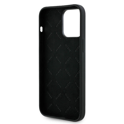 iPhone 14 Pro Max Kılıf Guess Orijinal Lisanslı Yazı ve Taşlı 4G Logolu Silikon Kılıf
