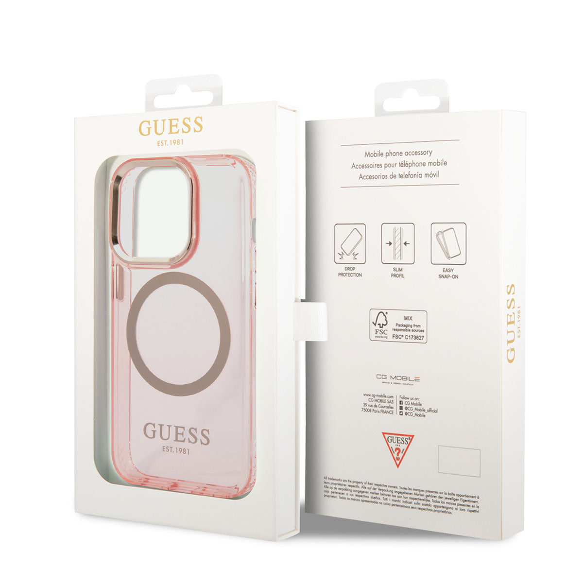iPhone 14 Pro Max Kılıf GUESS M-safe Şarj Özellikli Airbagli Dizayn Kılıf