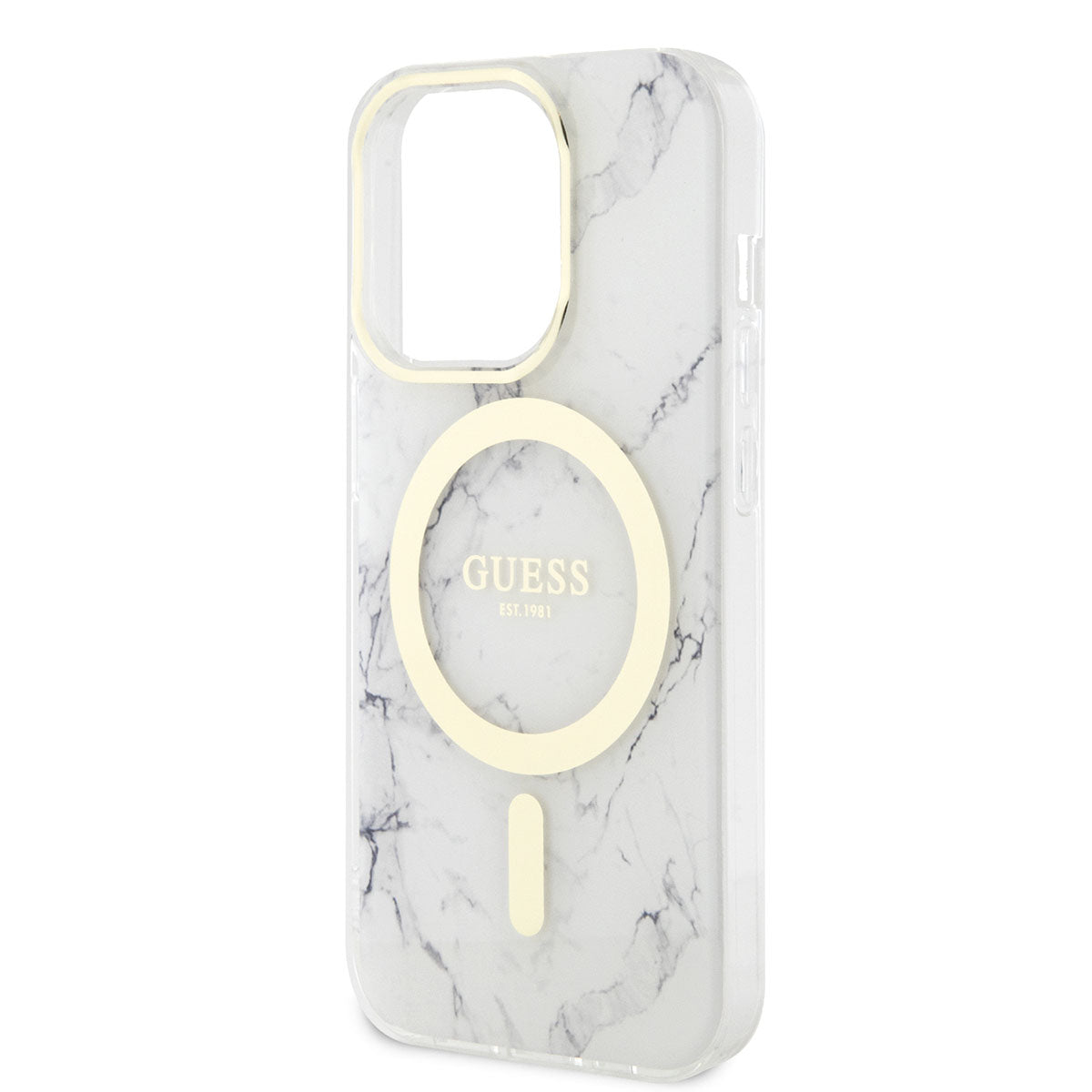 iPhone 14 Pro Max Kılıf GUESS M-safe Şarj Özellikli Mermer Desenli Kılıf