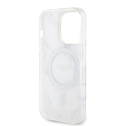 iPhone 14 Pro Max Kılıf GUESS M-safe Şarj Özellikli Mermer Desenli Kılıf