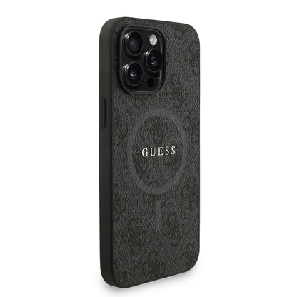 iPhone 14 Pro Max Kılıf Guess orijinal Lisanslı M-safe Şarj Özellikli PU Deri Bilek Askı İpli Yazı Logolu Kılıf