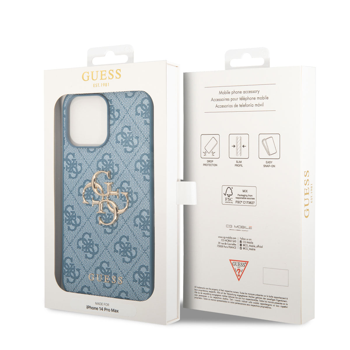 iPhone 14 Pro Max Kılıf GUESS PU Deri Büyük Metal Logo Dizaynlı Kılıf