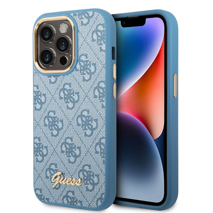 iPhone 14 Pro Max Kılıf GUESS PU Deri Metal Logo Dizaynlı Kılıf