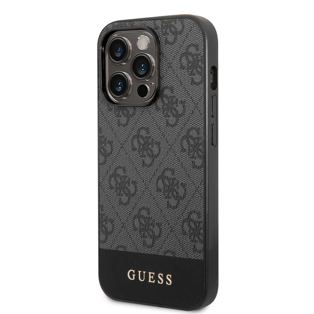 iPhone 14 Pro Max Kılıf GUESS PU Deri Şerit Logo Dizaynlı Kılıf