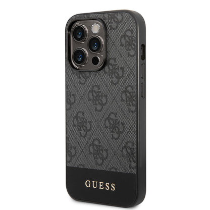 iPhone 14 Pro Max Kılıf GUESS PU Deri Şerit Logo Dizaynlı Kılıf