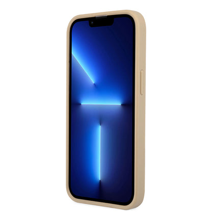 iPhone 14 Pro Max Kılıf GUESS PU Safran Deri Üçgen Logo Dizayn Kılıf