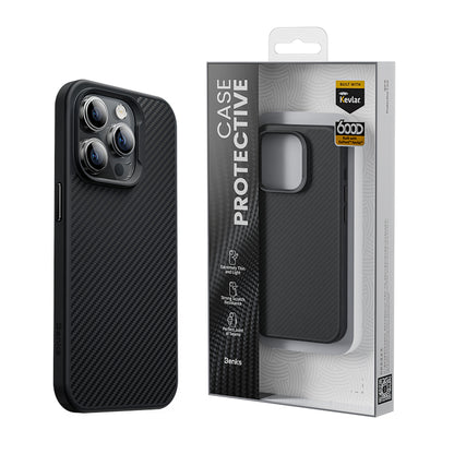 iPhone 14 Pro Max Kılıf Karbon Fiber M-safe Şarj Özellikli Benks 600D Hybrid Kevlar Kılıf