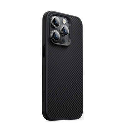 iPhone 14 Pro Max Kılıf Karbon Fiber M-safe Şarj Özellikli Benks 600D Hybrid Kevlar Kılıf