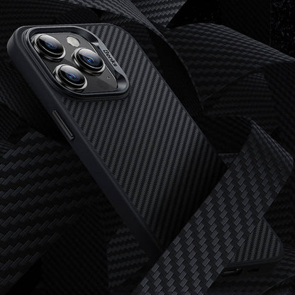 iPhone 14 Pro Max Kılıf Karbon Fiber M-safe Şarj Özellikli Benks Hybrid ArmorPro 600D Kevlar Kılıf