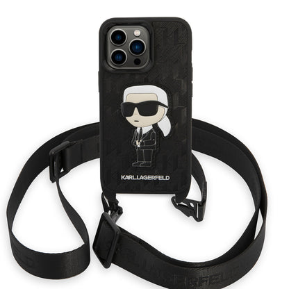 iPhone 14 Pro Max Kılıf Karl Lagerfeld Boyun Askılı Karl Dizayn Kılıf
