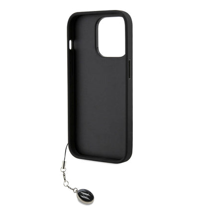 iPhone 14 Pro Max Kılıf Karl Lagerfeld orijinal Lisanslı Anahtarlıklı Taşlı KL Yazılı Saffiano Rhinestones Kılıf