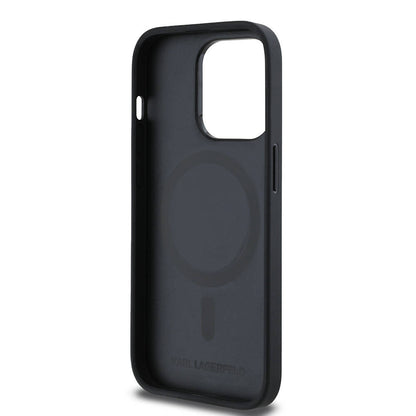 iPhone 14 Pro Max Kılıf Karl Lagerfeld orijinal Lisanslı M-safe Şarj Özellikli KL Yazılı Hot Stamp Kılıf