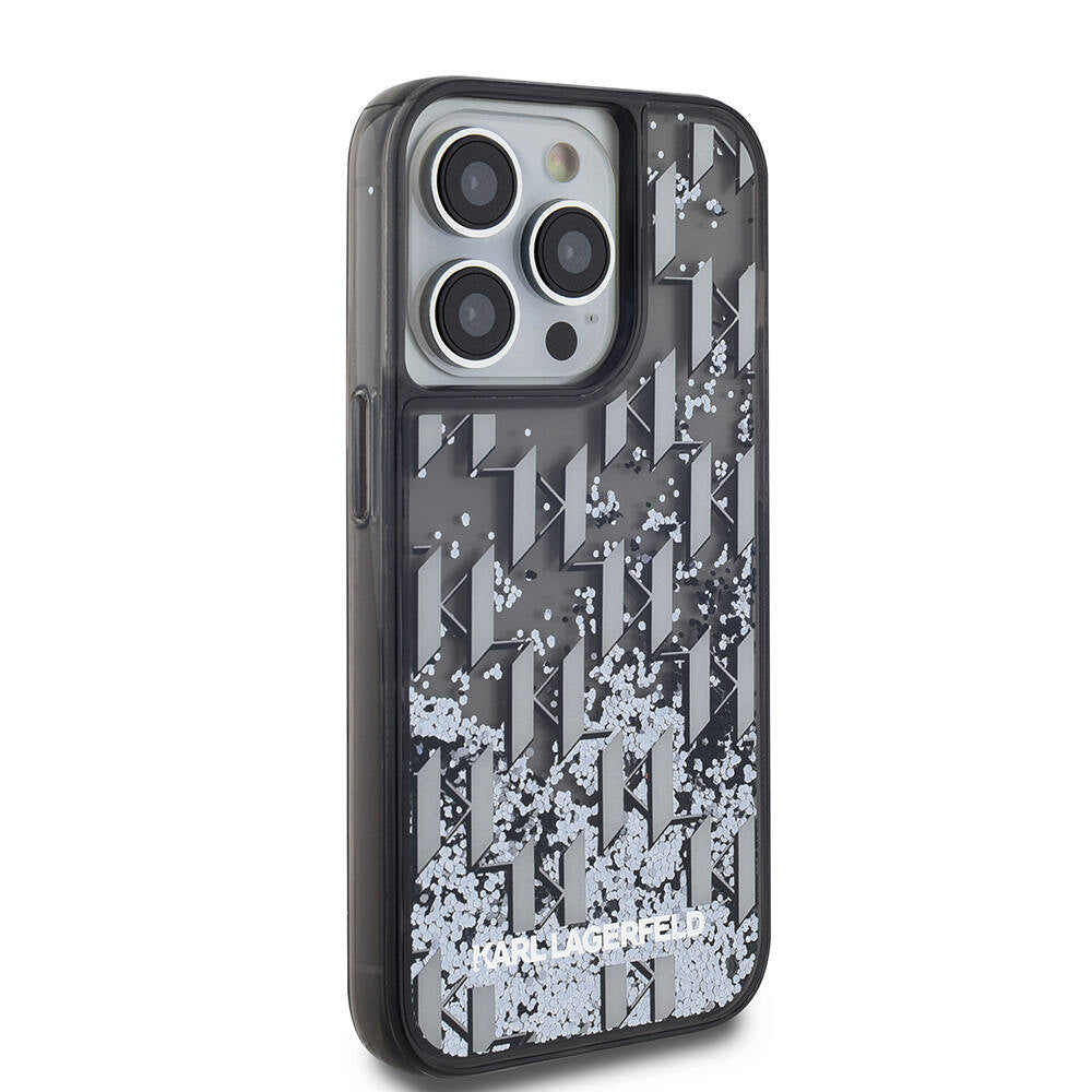 iPhone 14 Pro Max Kılıf Karl Lagerfeld orijinal Lisanslı Simli KL Yazılı Monogram Gradıent Kılıf