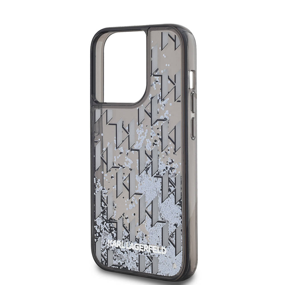 iPhone 14 Pro Max Kılıf Karl Lagerfeld orijinal Lisanslı Simli KL Yazılı Monogram Gradıent Kılıf